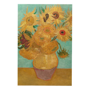 Sunflowers, Post Impressionist Still Life Painting Wood Wall Art