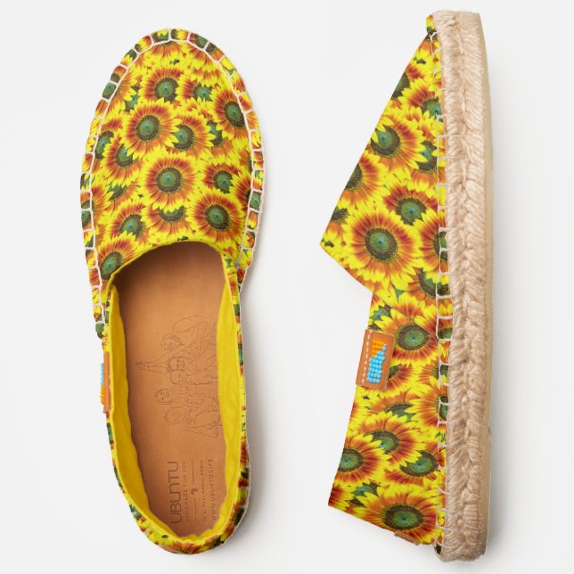 Sunflowers Pretty Yellow Summer Flower Pattern Espadrilles (Side)