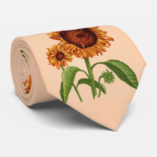 sunflowers print neck tie