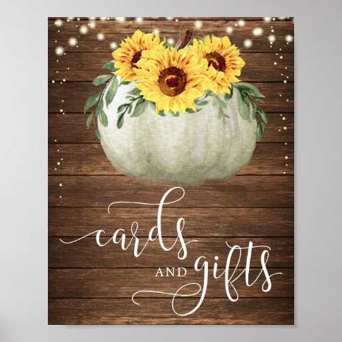 Sunflowers Pumpkin Cards and Gifts Sign