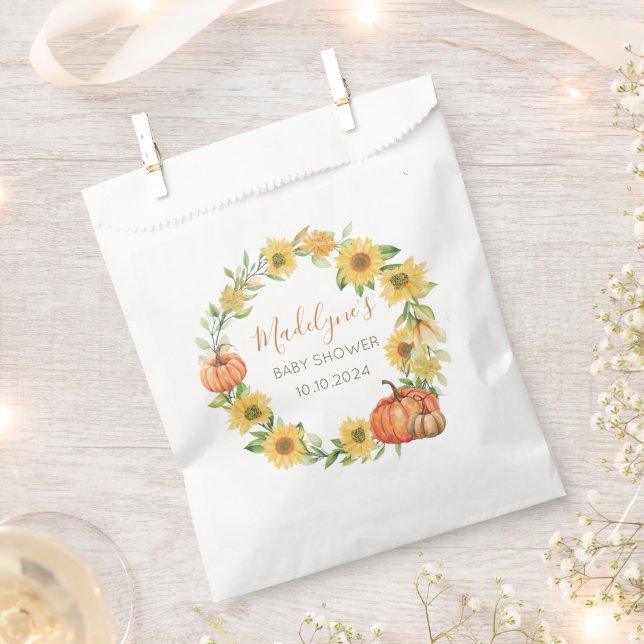 Sunflowers & Pumpkins fall Favor Bag (Clipped)
