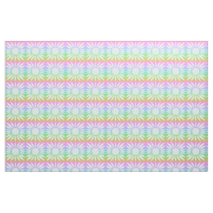 Sunflowers Rainbow Tile Pattern Fabric