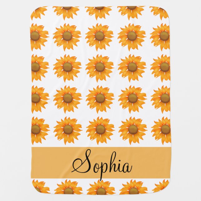 Sunflowers Receiving Blanket (Front)