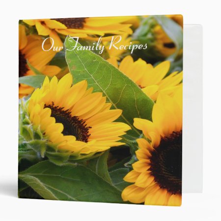 Sunflowers Recipes 1.5 Inch Binder