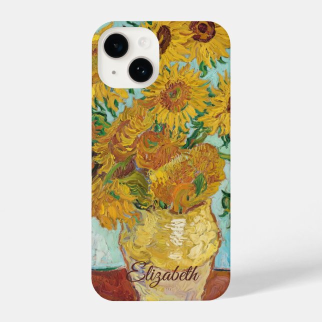 Sunflowers Red Orange Yellow Blue Van Gogh iPhone Case (Back)