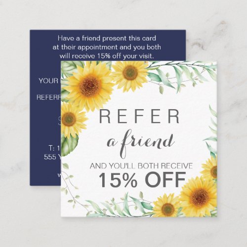 Sunflowers referral card