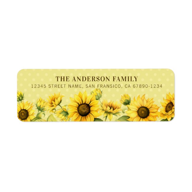 Sunflowers Return Address Labels (Front)