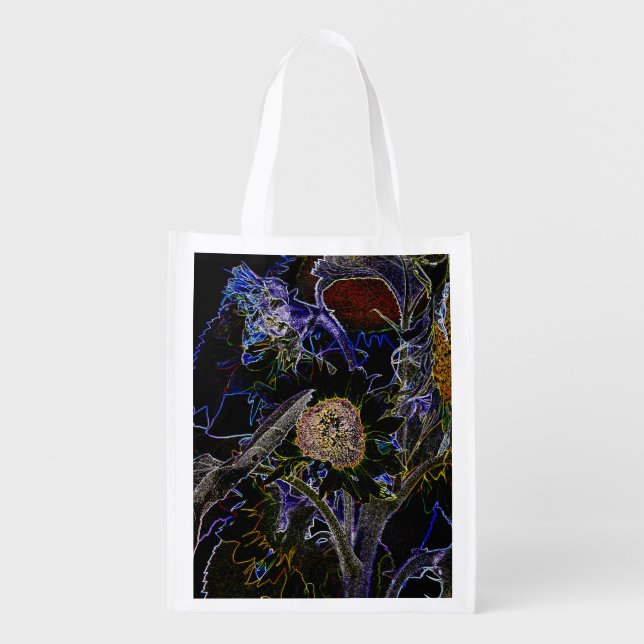 SUNFLOWERS REUSABLE GROCERY BAG (Front)