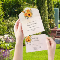 Sunflowers rose gold birthday RSVP