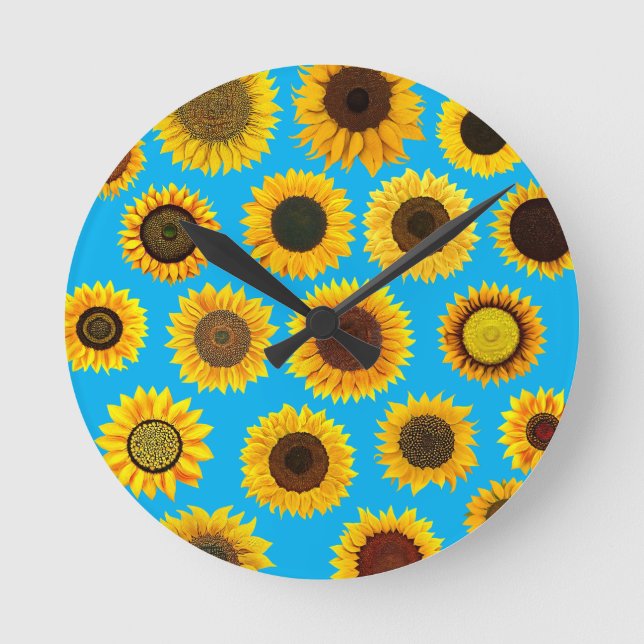 Sunflowers Round Clock (Front)