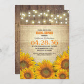 Sunflowers Rustic Bridal Shower Invitations (Front/Back)