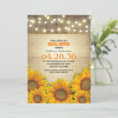 Sunflowers Rustic Bridal Shower Invitations (Standing Front)