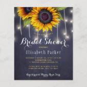 Sunflowers rustic budget bridal shower invitation (Front)