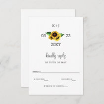 Sunflowers Rustic Country Chic wedding RSVP