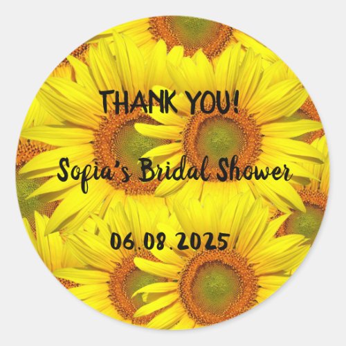 Sunflowers Rustic Country Floral Summer Yellow Classic Round Sticker