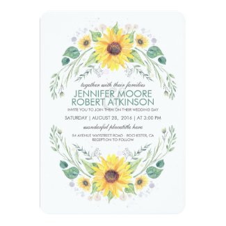 Rustic Country Sunflower Wedding Invitation