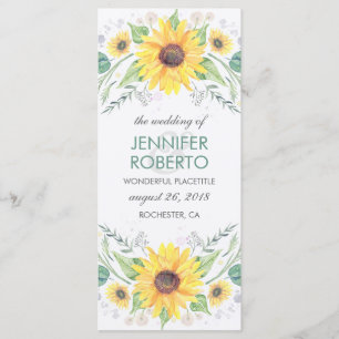 Sunflowers Rustic Country Wedding Program