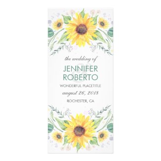 Rustic Sunflowers Wedding Programs