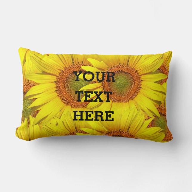 Sunflowers Rustic Floral Summer Yellow Weddings  Lumbar Pillow (Front)