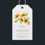 Sunflowers Rustic Floral Yellow Save The Date Gift Tags<br><div class="desc">A rustic floral design to add to your Save The Date favors for that personal touch, withsunflowers and wildflowers and foliage and simple typography. Easily personalise the text with your details. You can also change font styles and colors, as well as the background colors on either side if you wish...</div>