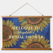 Sunflowers Rustic Navy Blue Summer Bridal Shower