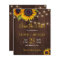 Sunflowers rustic wood budget save date wedding