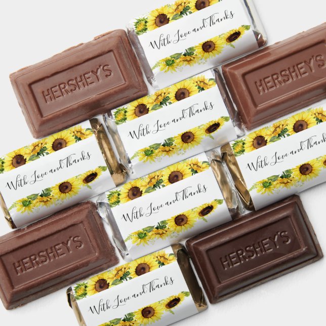 Sunflowers Rustic Yellow Floral Wedding  Hershey's Miniatures (Assorted)