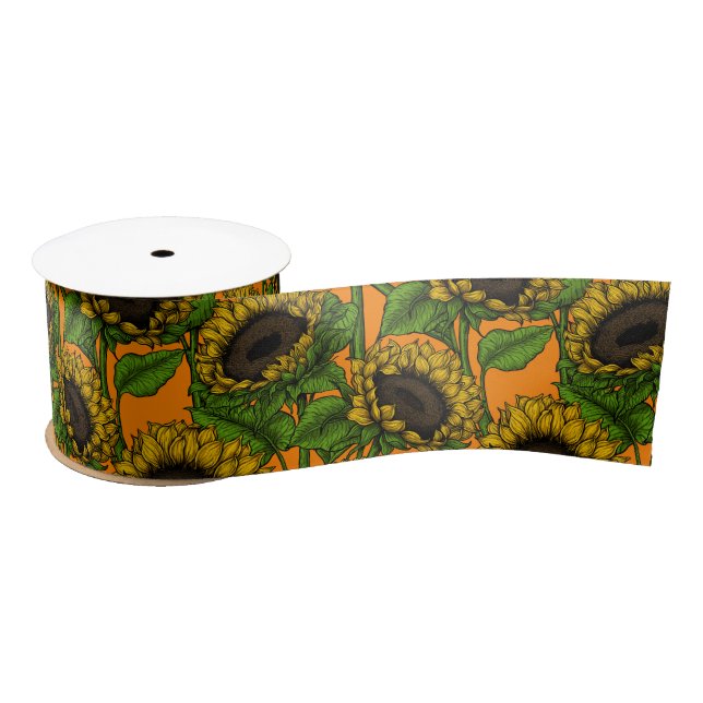 Sunflowers Satin Ribbon (Spool)