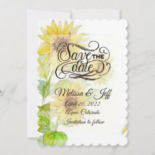 Sunflowers save the date invitation
