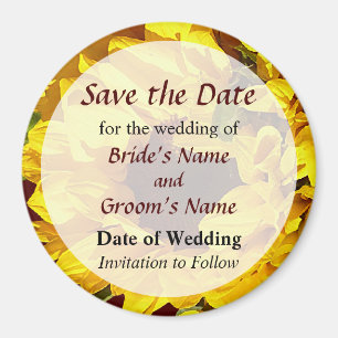 Sunflowers Save the Date Magnet