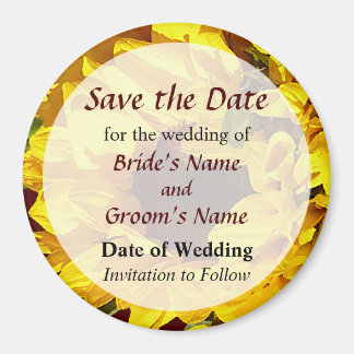 Sunflowers Save the Date Magnet