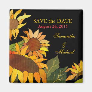 Sunflowers: Save the Date Wedding Magnets