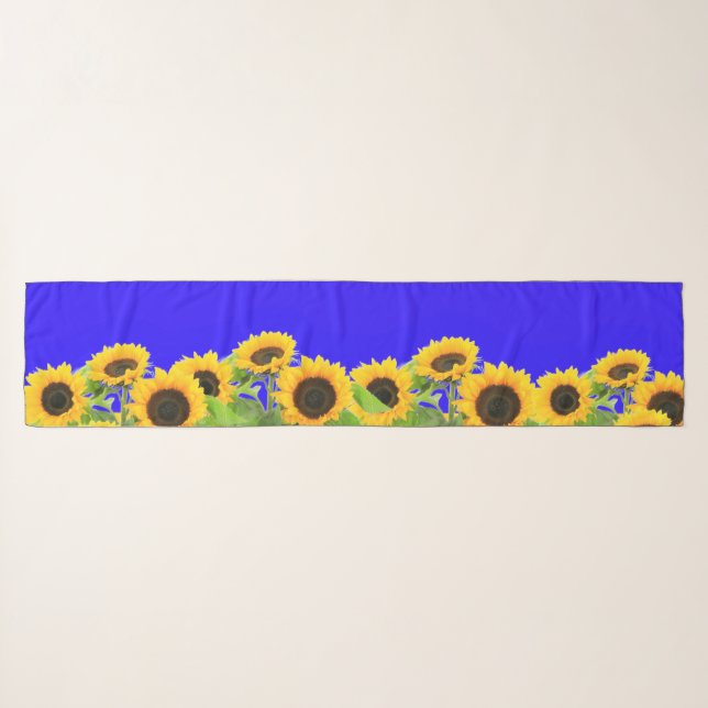 Sunflowers Scarf Ukrainian Flag Colors - Freedom (Front (Horizontal))