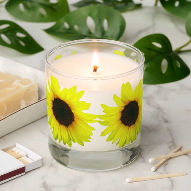 SUNFLOWERS  SCENTED CANDLE (Lit)