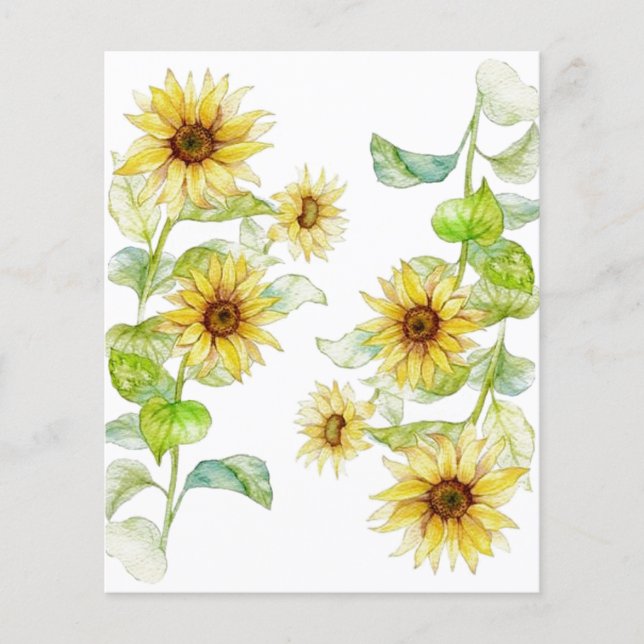 Sunflowers scrapbook background paper (Front)