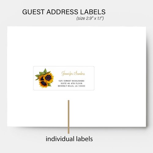 Sunflowers script individual guest address labels