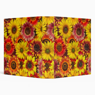 Sunflowers Seamless Pattern 3 Ring Binder