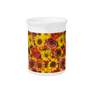 Sunflowers Seamless Pattern Beverage Pitcher