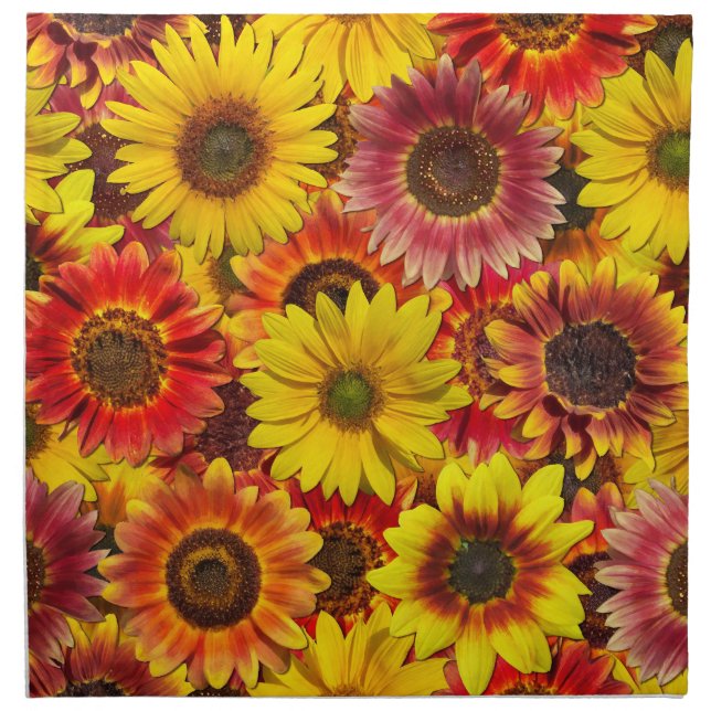 Sunflowers Seamless Pattern Cloth Napkin (Front)