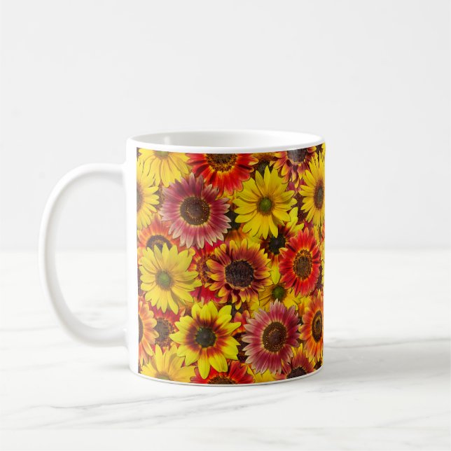 Sunflowers Seamless Pattern Coffee Mug (Left)