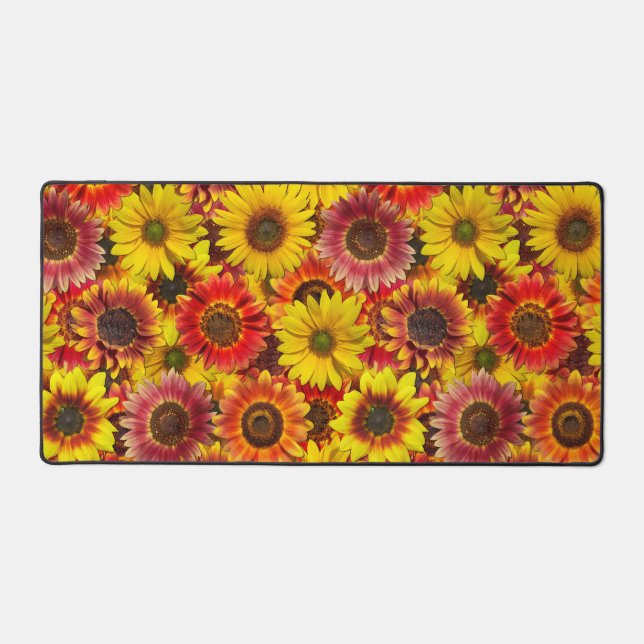 Sunflowers Seamless Pattern Desk Mat (Front)
