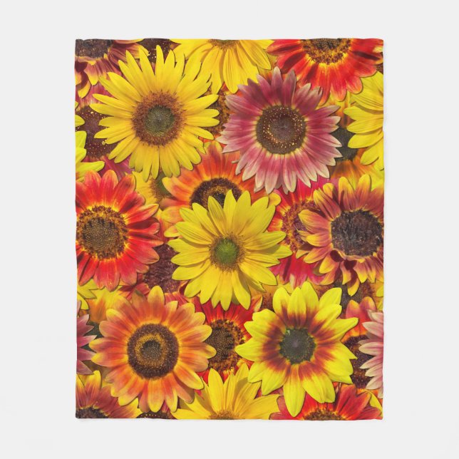 Sunflowers Seamless Pattern Fleece Blanket (Front)