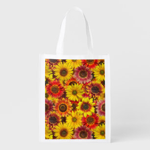 Sunflowers Seamless Pattern Grocery Bag