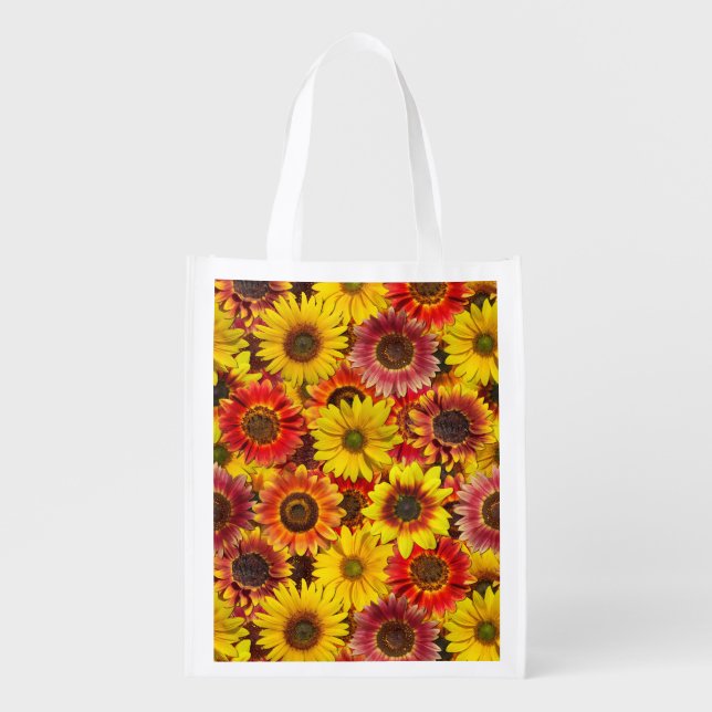 Sunflowers Seamless Pattern Grocery Bag (Front)