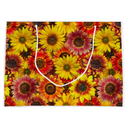 Sunflowers Seamless Pattern Large Gift Bag
