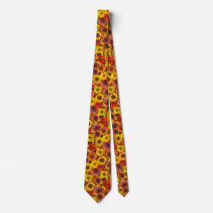 Sunflowers Seamless Pattern Neck Tie