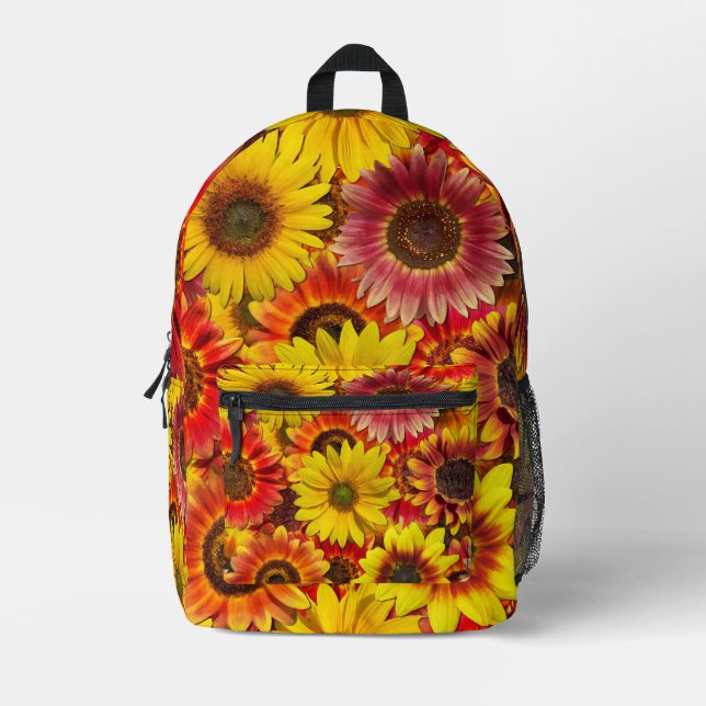 Sunflowers Seamless Pattern Printed Backpack (Front)