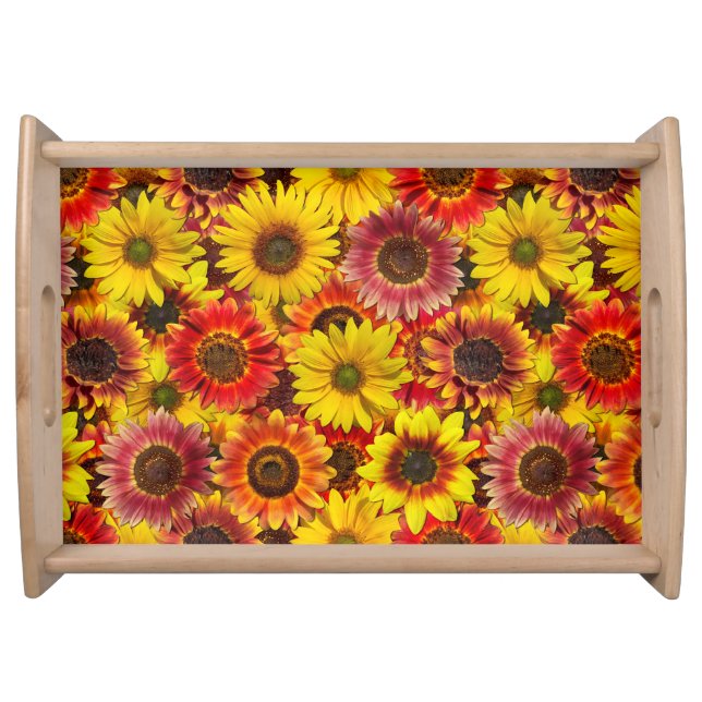 Sunflowers Seamless Pattern Serving Tray (Front)