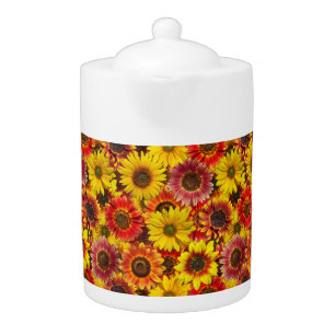 Sunflowers Seamless Pattern Teapot