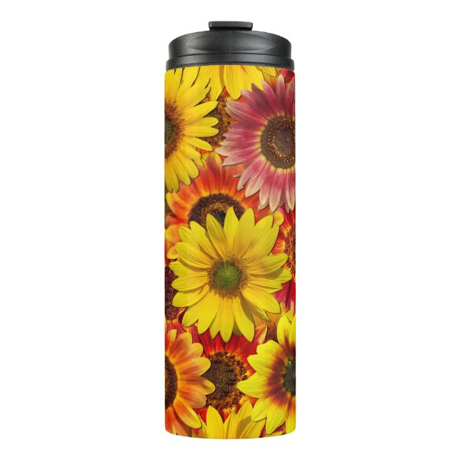 Sunflowers Seamless Pattern Thermal Tumbler (Front)